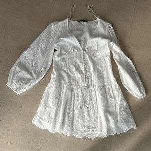 Zara white eyelet mini dress